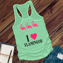 Load image into Gallery viewer, I Love Flamingos Women's Tank Top